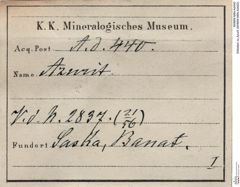 Etiketten zu Azurit (NHMW-MIN-Ad440)